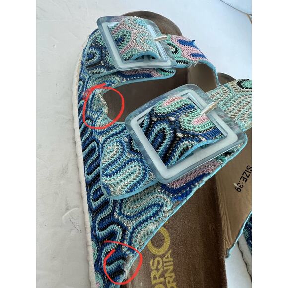 Colors of California Blue Adjustable Buckles Supportive Sole Slide Mule Sandal 8 - Picture 16 of 16